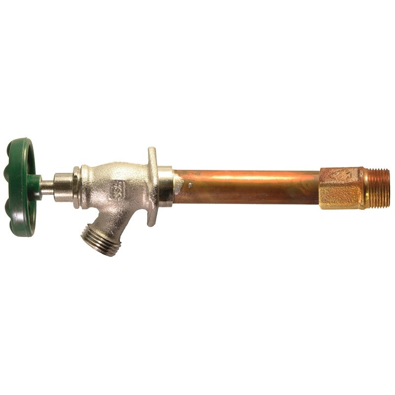 Arrowhead Brass 456 Series 456-12LF Wall Hydrant, 12 in OAL, 1/2 in Inlet, MIP x Copper Sweat Inlet, 3/4 in Outlet