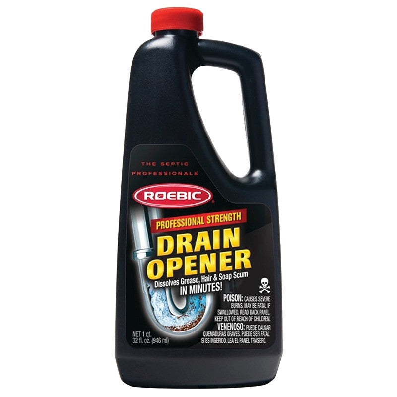 Roebic PDO Drain Opener, Liquid, Clear, Odorless, 1 qt, Bottle (Pack of 12)