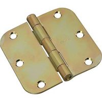 Door Hinge 3 Inch 5/8 Radius Brass Tone