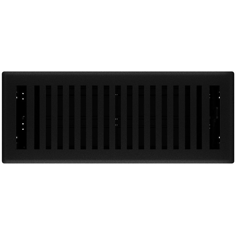 Imperial RG3440 Floor Register, 4 in H Duct Opening, Polystyrene, 12 in W Duct Opening, Black Iron