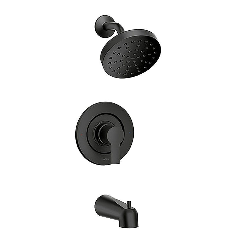Moen RINZA Posi-temp 82628BL Bathtub and Shower Faucet, Single Function Showerhead, 1.75 gpm Showerhead, 1-Handle
