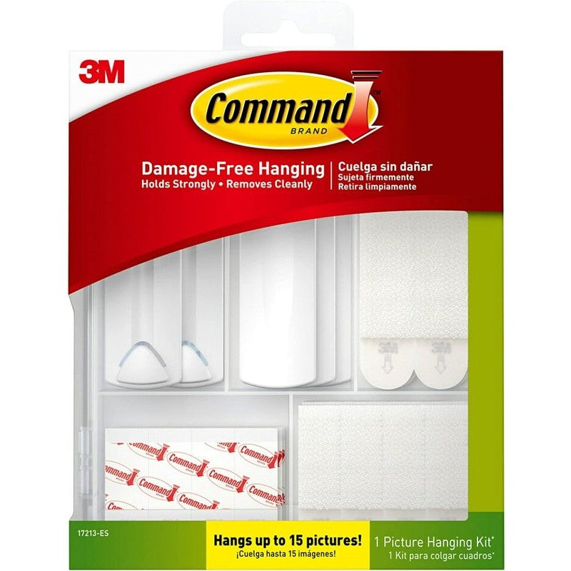 Command 17213-ES Assorted Picture Hanger Kit, Plastic, Clear/White