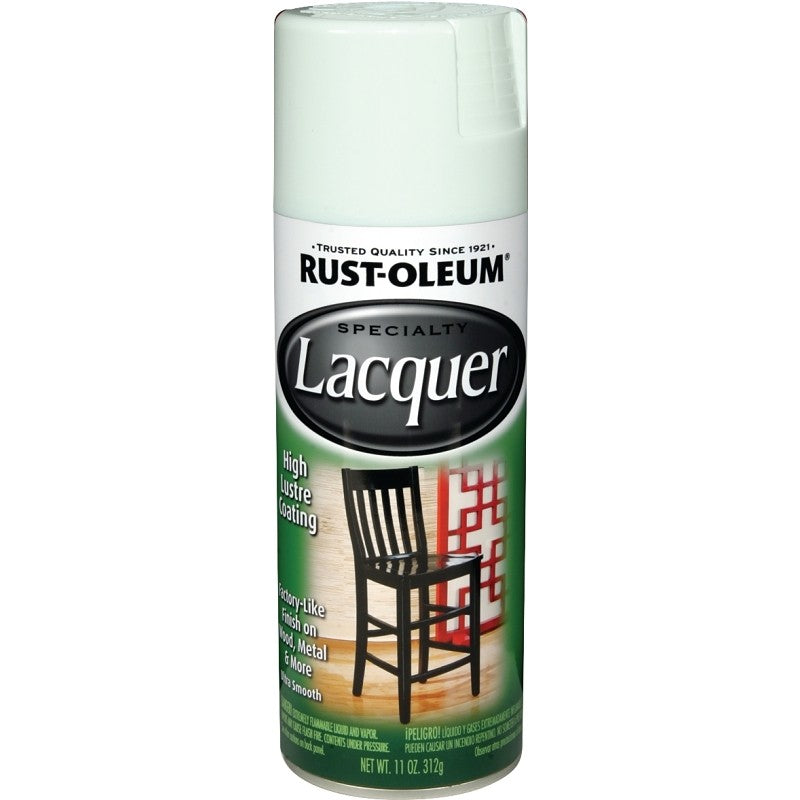Rust-Oleum SPECIALTY 1904830 Lacquer Spray Paint, Gloss, Liquid, White, 11 oz, Aerosol Can