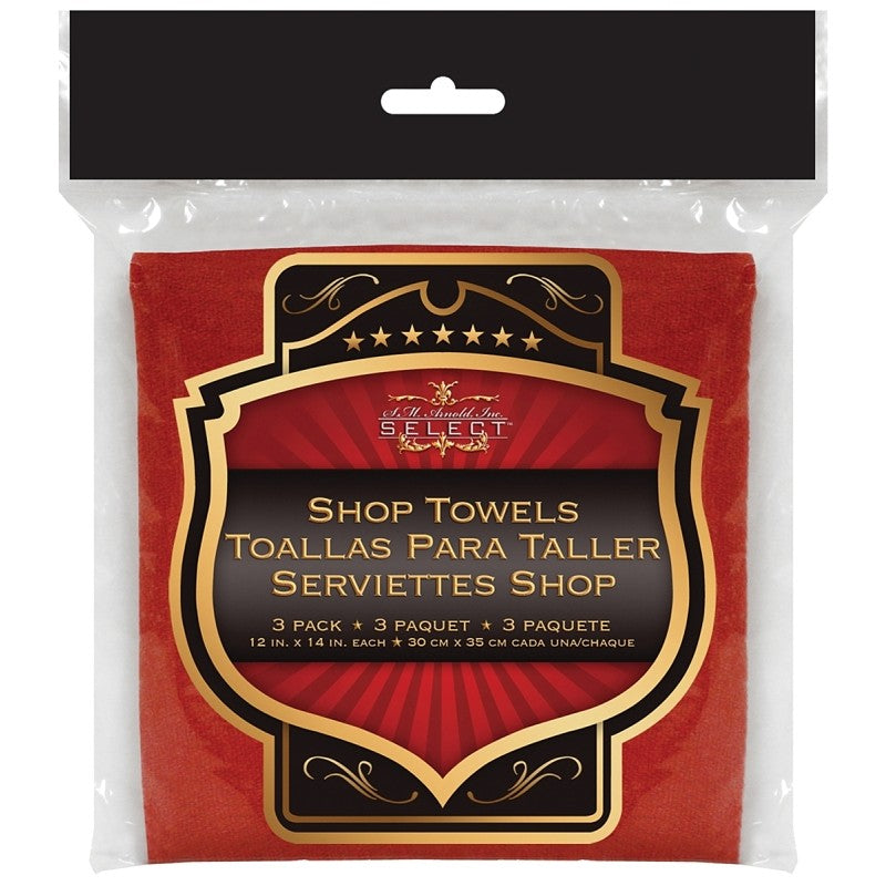 SM Arnold SELECT 85-760 Shop Towel, 14 in L, 12 in W, Red