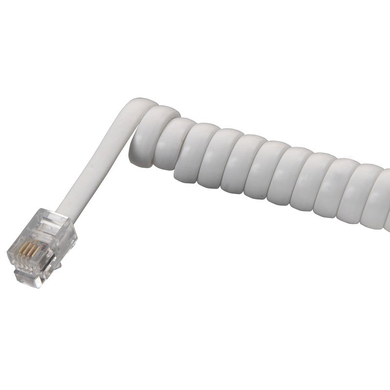 Zenith TH1025W Telephone Cord, White Sheath, 25 ft L
