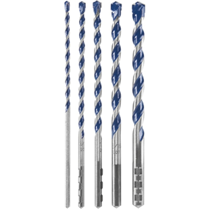 Bosch HCBG501T Hammer Drill Bit Set, 5-Piece, Carbide, Includes: (1) 5/32 x 2 in, (1) 3/8 in x 4 in x 6 in Bits