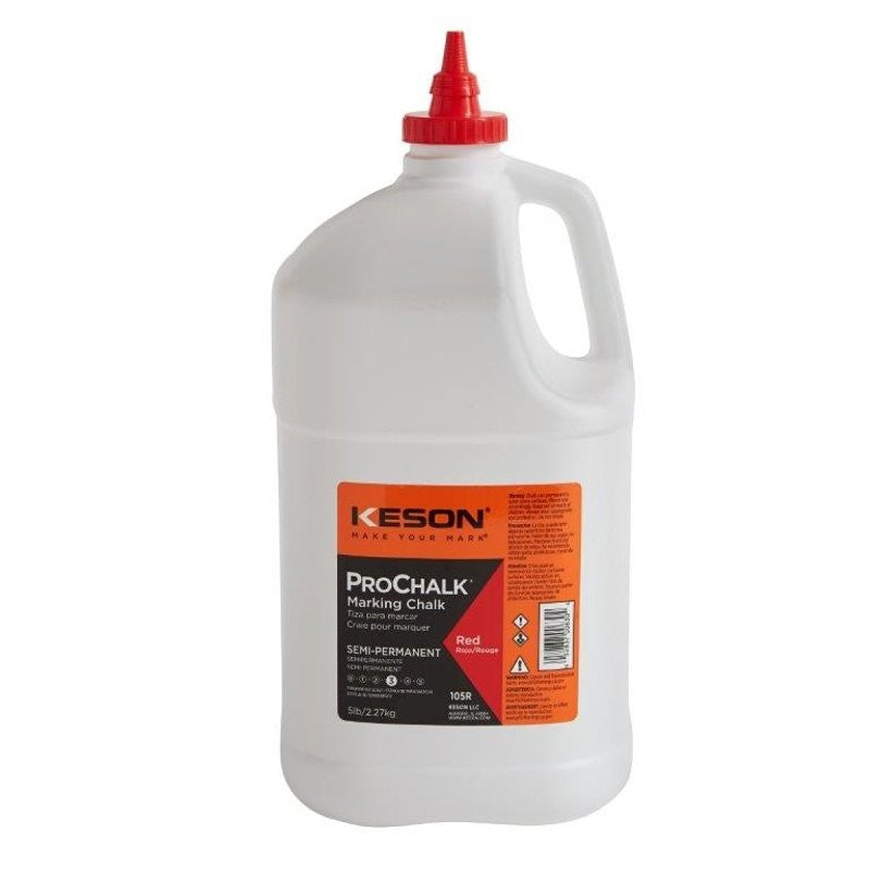 Keson PROCHALK Series 105R Marking Chalk Refill, 5 lb, Red, Permanent
