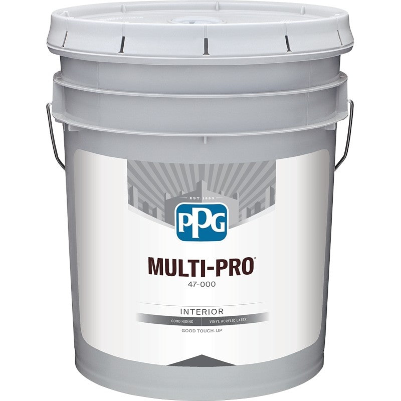 PPG MOPAKO PRO 47-110/05 Interior Paint, Flat, White Pastel, 5 gal, 400 sq-ft Coverage Area