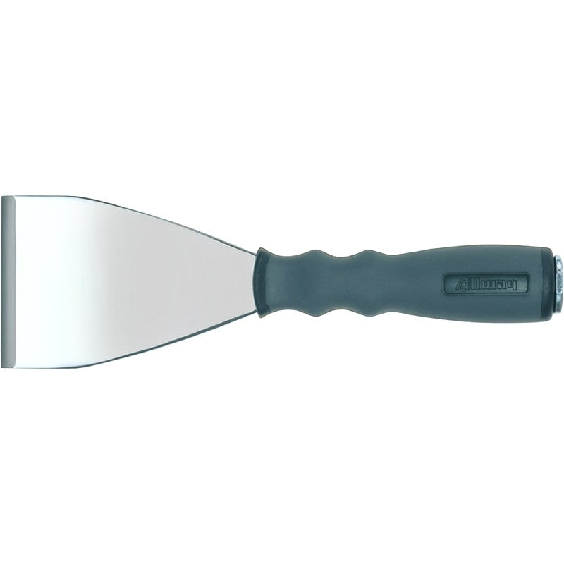 ALLWAY FS3 Scraper, 3 in W Blade, Flat, Stiff Blade, Steel Blade, Nylon Handle, Soft Grip Handle