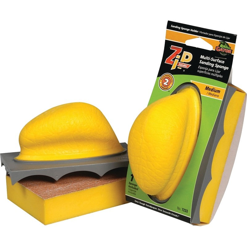 Gator 7233 Sanding Sponge Holder, 5 in L, 3 in W, 120 Grit, Fine, Aluminum Oxide Abrasive
