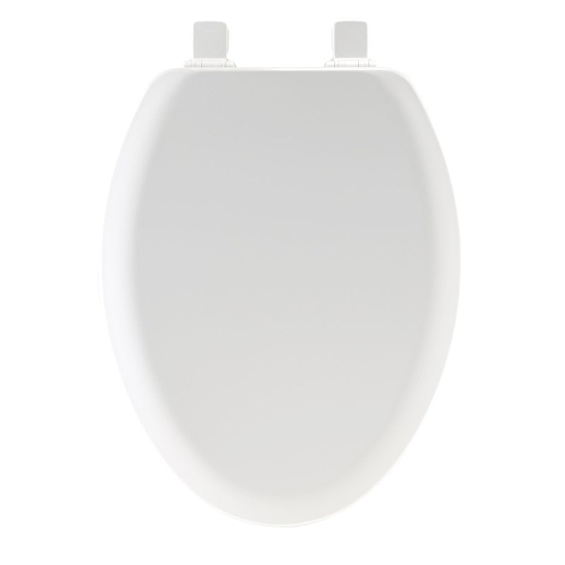 Mayfair 141EC-000 Toilet Seat, 18-1/2 in L, Elongated, Wood, White, Twist Hinge, For: Elongated Bowls