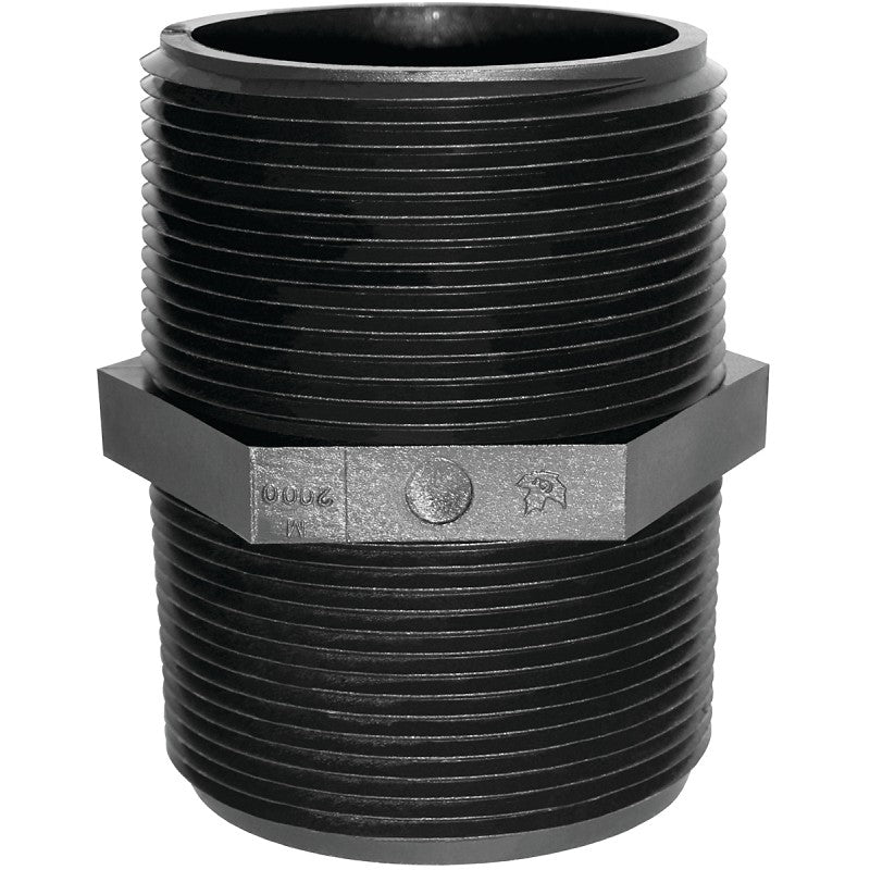 Green Leaf M 2000 P Pipe Nipple, 2 in, MNPT, Black
