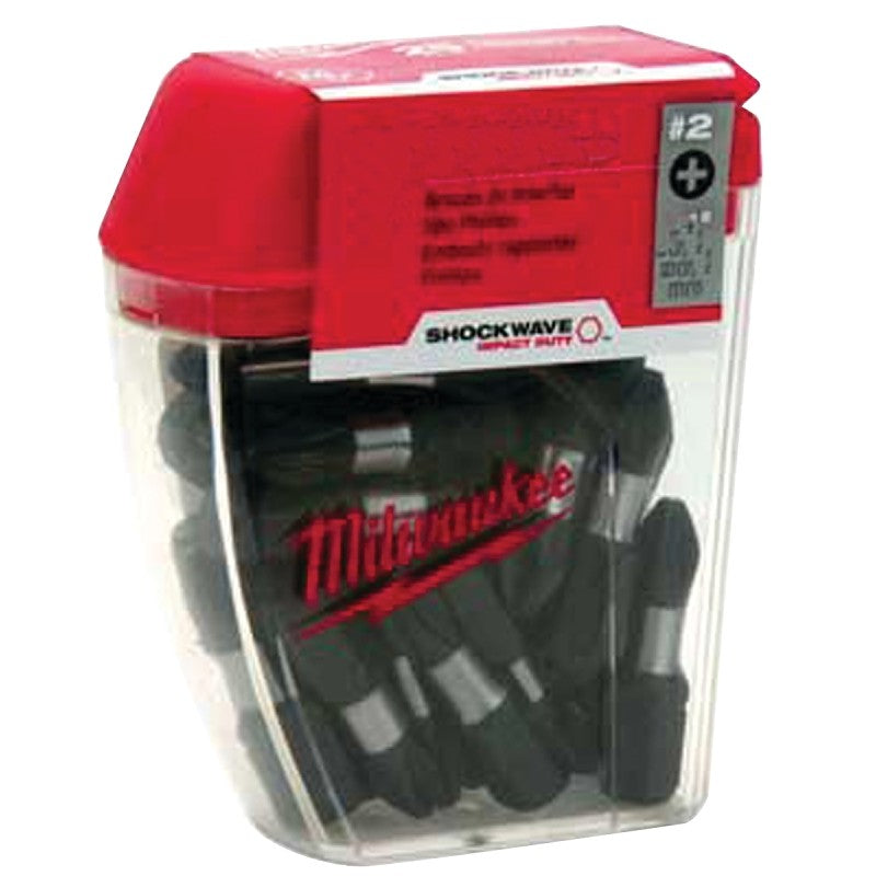 Milwaukee 48-32-5008 Insert Bit, #2 Drive, Square Recess Drive, 1/4 in Shank, Hex Shank, 1 in L, Proprietary Steel