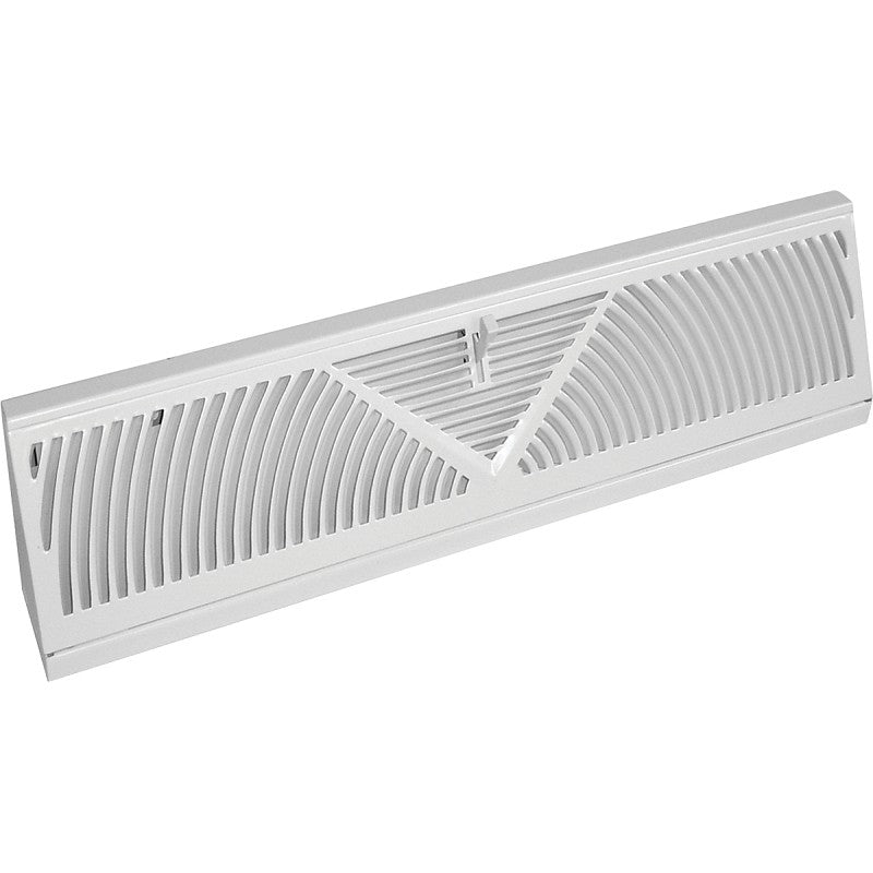 Imperial RG3056-A Baseboard Diffuser, 24 in L, 2-3/4 in W, 360 deg Air Deflection, Steel, White