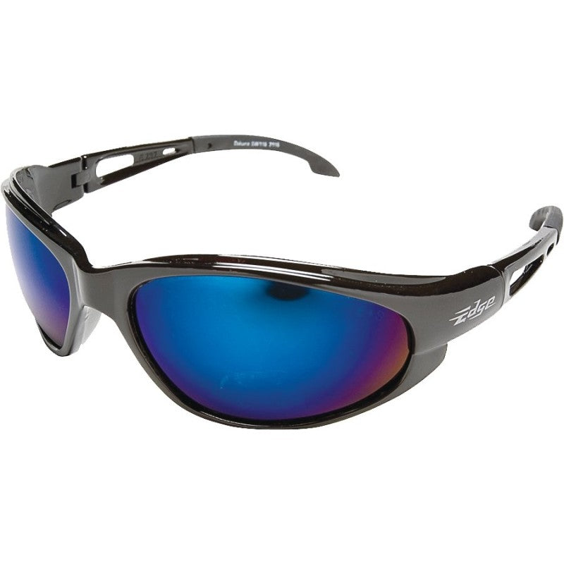 Edge SW118 Non-Polarized Safety Glasses, Blue Lens, Black Frame, Unisex, Polycarbonate Lens, Full Frame