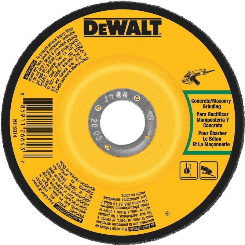 DEWALT DWA4500C Grinding Wheel, 4 in Dia, 1/4 in Thick, 5/8 in Arbor, 24 Grit, Aluminum Oxide Abrasive (Pack of 25)