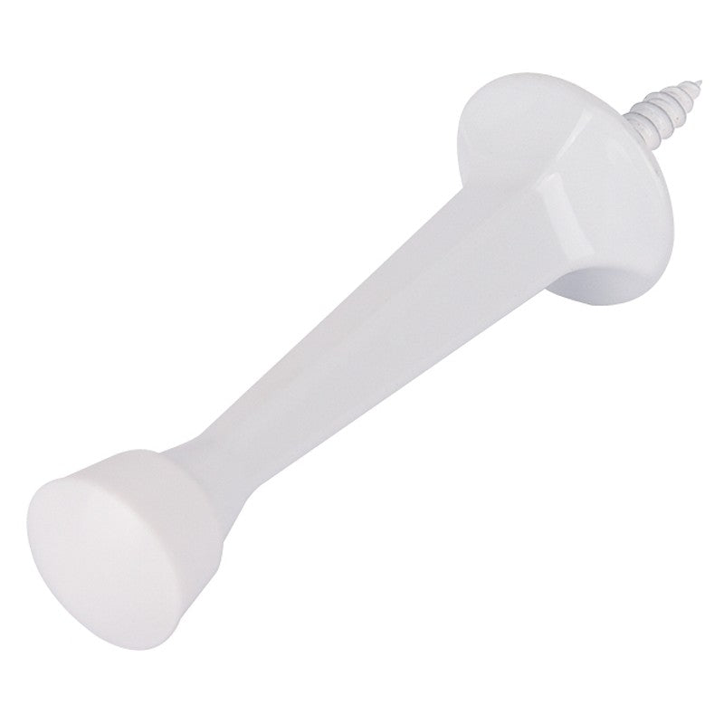 ProSource CL-208C-WH-PS Heavy-Duty Rigid Door Stop, 1 in Dia Base, 3 in Projection, Die-Cast Zinc & Plastic, White