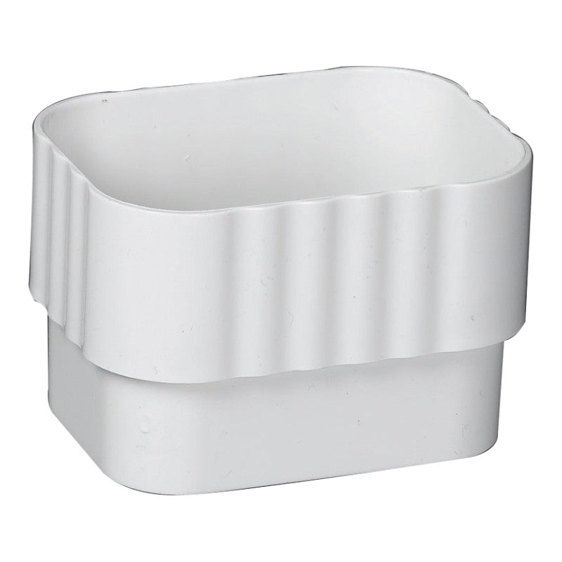 Amerimax M0623 Downspout Connector, Vinyl, White, -40 to 150 deg F