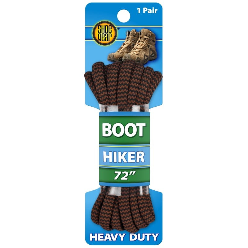 Shoe Gear 1N310-12 Alpine Boot Lace, Round, Black/Brown, 72 in L