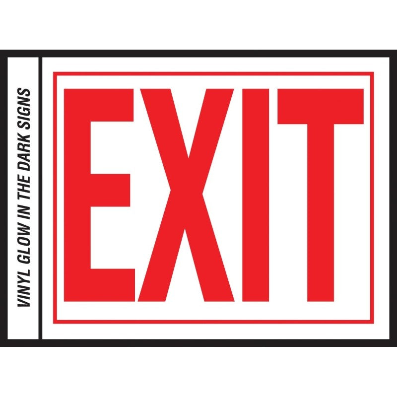 Hy-Ko EE-2 Safety Sign, Exit, Red Legend, Vinyl, 10 in W x 8 in H Dimensions