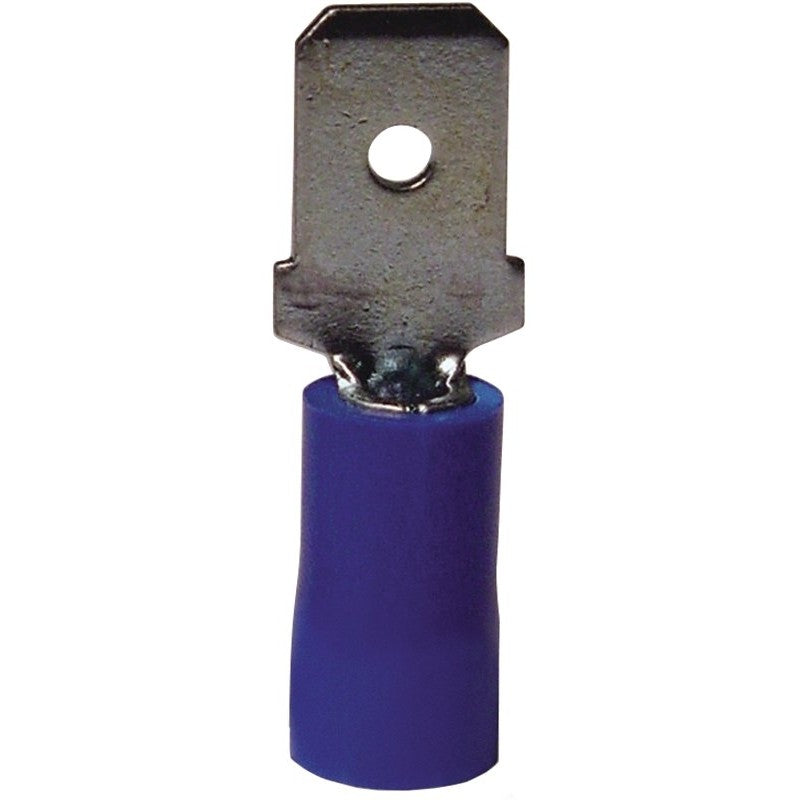 Gardner Bender 20-143M Disconnect Terminal, 600 V, 16 to 14 AWG Wire, 1/4 in Stud, Vinyl Insulation, Blue, 18/PK