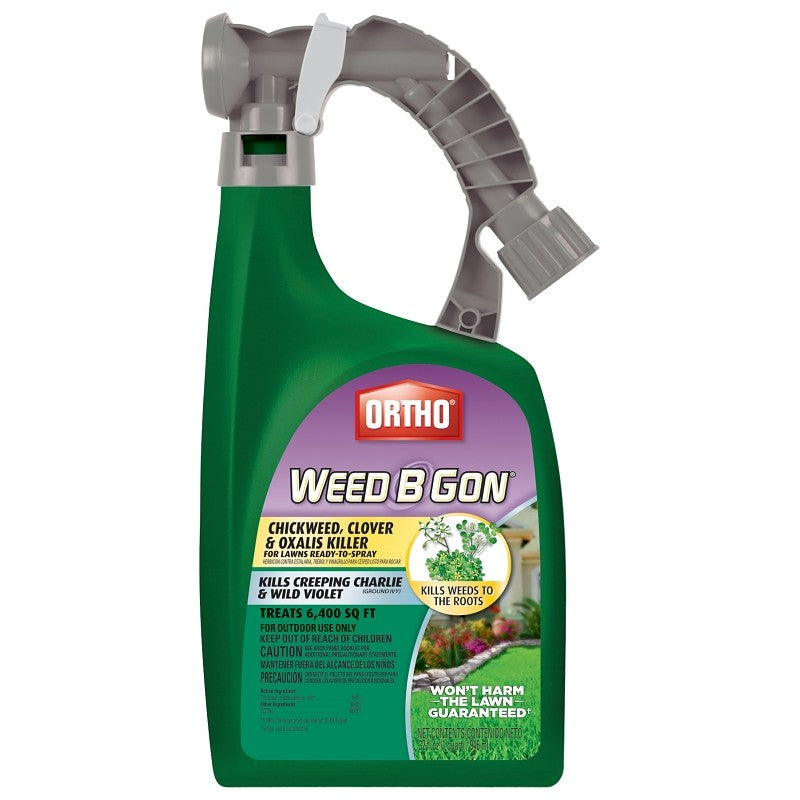 Ortho 0398710 Weed Killer Concentrate, Liquid, Clear, Spray Application, 32 oz Bottle