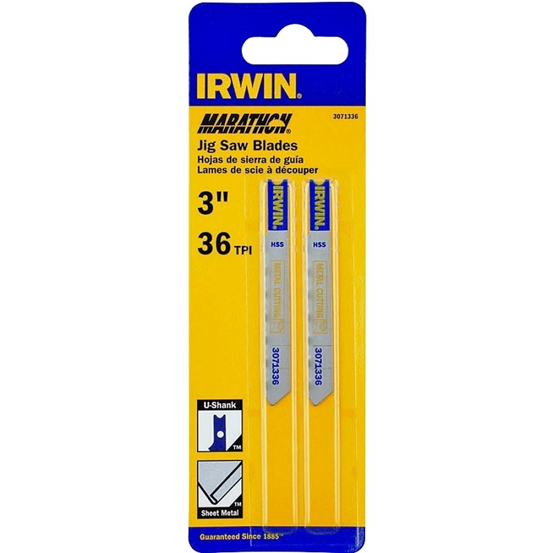 Irwin 3071336 Jig Saw Blade, 3-1/4 in L, 36 TPI