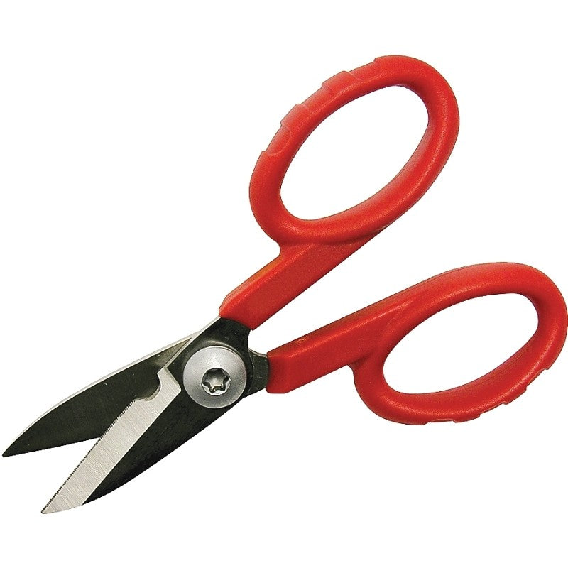 Gardner Bender ES-360 Electrician Scissor/Cutter, 5-1/2 in OAL, 1-5/8 in L Cut, Stainless Steel Blade, Red Handle