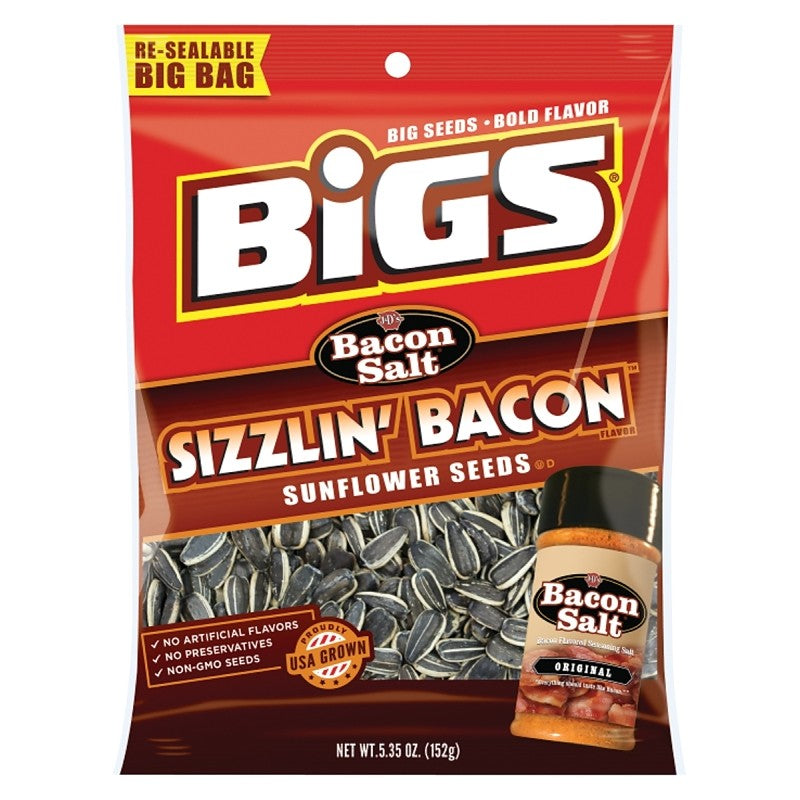 Bigs TFL55003 Sunflower Seed, Sizzlin' Bacon, 5.35 oz (Pack of 12)