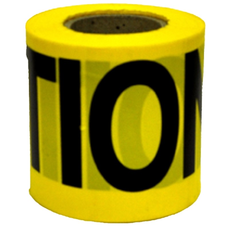 CH Hanson 16100 Barricade Safety Tape, 300 ft L, 3 in W, Yellow, Polyethylene