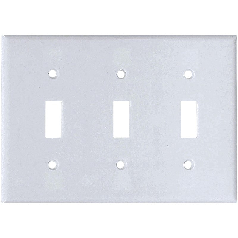 Eaton Wiring Devices 2141W-BOX Wallplate, 4-1/2 in L, 6-3/8 in W, 3 -Gang, Thermoset, White, High-Gloss