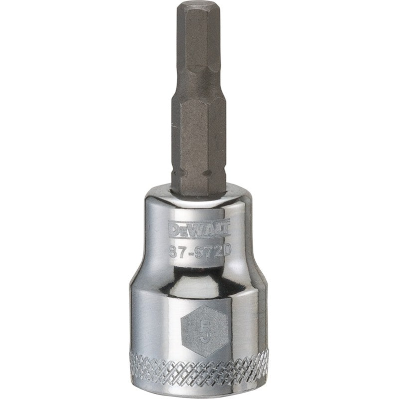 DEWALT DWMT87972OSP Fractional Hex Bit Socket, 5 mm Tip, 3/8 in Drive, Polished Chrome Vanadium, 1-31/32 in OAL