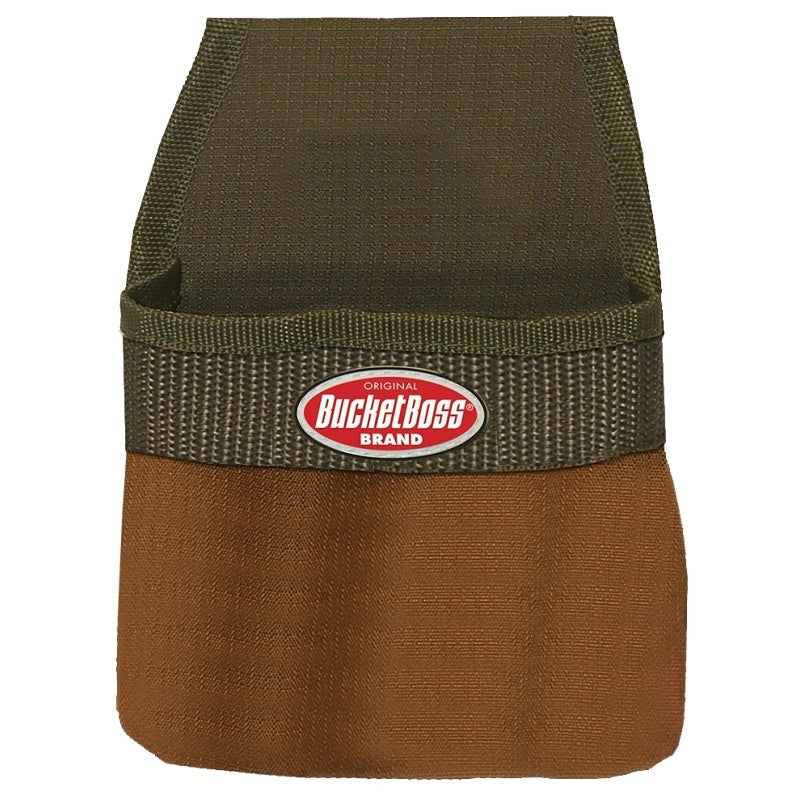 Bucket Boss Original Series 54011 Tape Measure Pouch, 1-Pocket, Poly Fabric, Brown, 6-1/2 in W, 9 in H, 1-1/2 in D