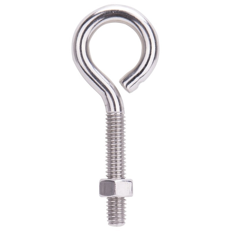 ProSource LR296 Eye Bolt, 8 mm Thread, Machine Thread, 1-5/8 in L Thread, 1-5/16 in Dia Eye, 292 lb Working Load (Pack of 10)