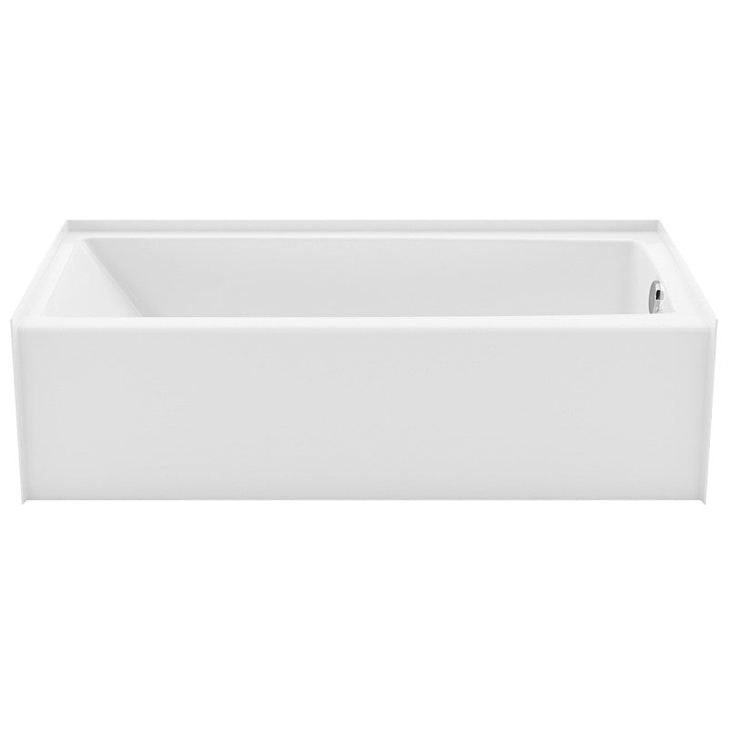 Maax Jaxi 6030 106882-L-000-002 Series Bathtub, Left Hand Drain Location, 49 gal Capacity, 60 in L, 31-1/2 in W, White
