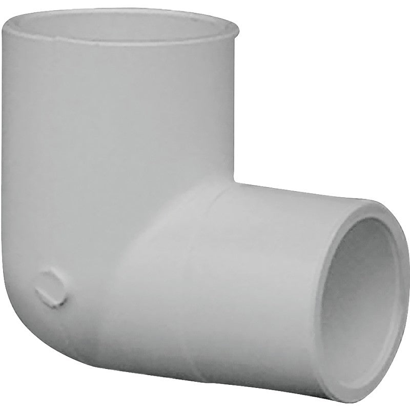 IPEX 435535 Reducing Pipe Elbow, 3/4 x 1/2 in, Slip x Slip, 90 deg Angle, PVC, White, SCH 40 Schedule