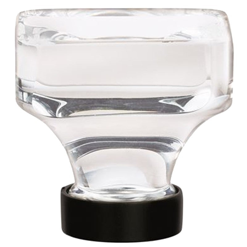 Amerock Glacio Series BP36653CBBR Cabinet Knob, 1-5/16 in Projection, Glass/Zinc, Black Bronze/Clear