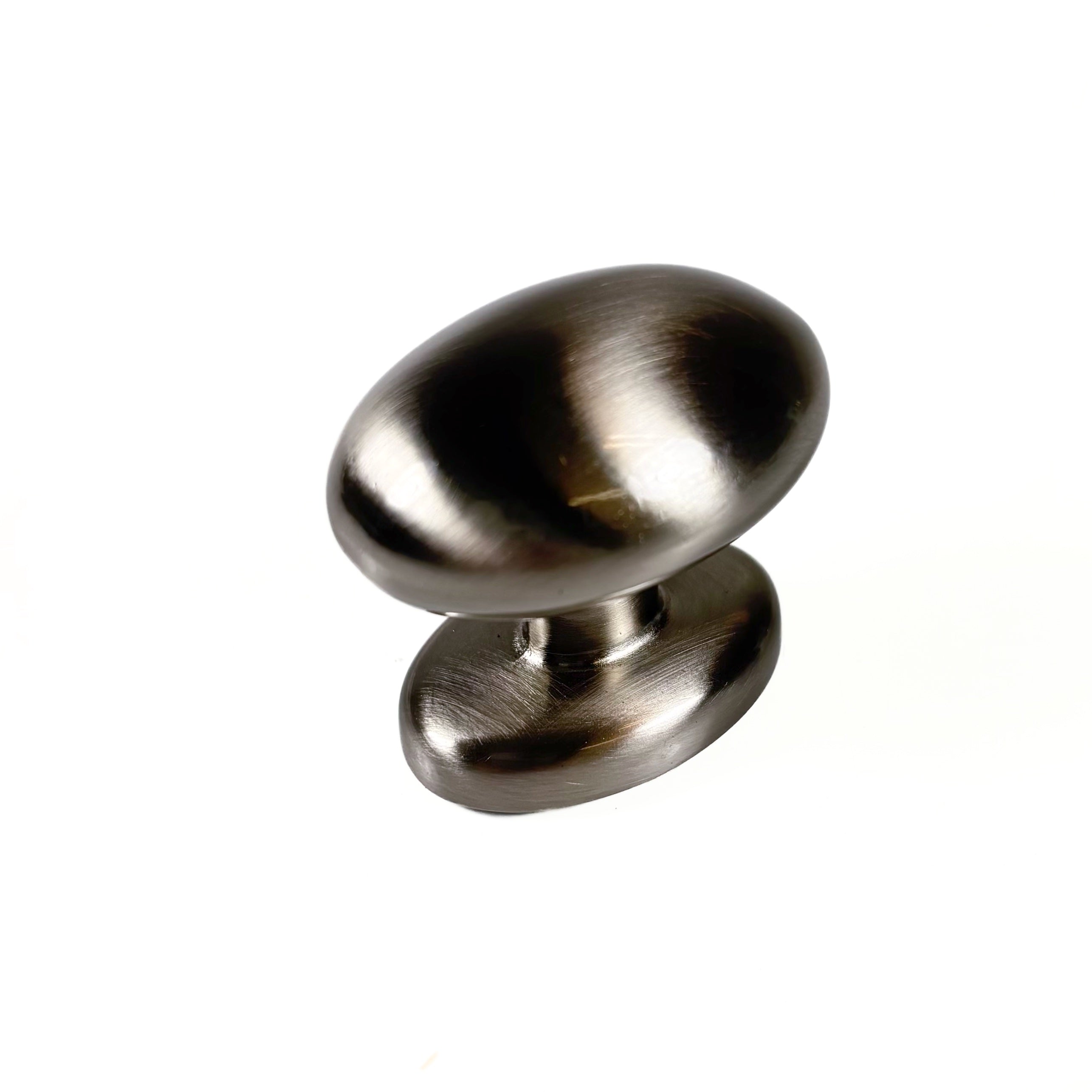 Egg Shaped Oval Knob 1-11/32 Inch Satin Nickel