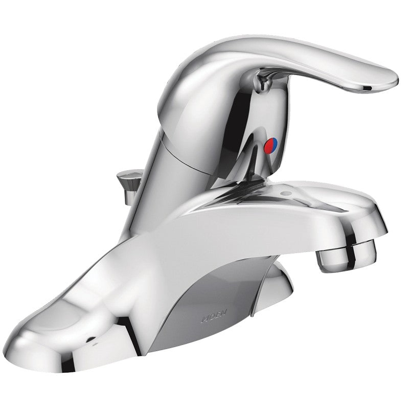 Moen Adler Series WS84503 Bathroom Faucet, 1.2 gpm, 1-Handle, Metal, Chrome Plated, Lever Handle, Low Arc Spout