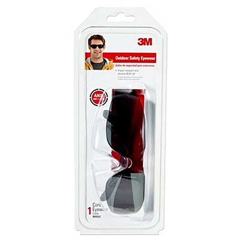 3M TEKK Protection 90552-00000B Safety Eyewear, Anti-Scratch Lens, Polycarbonate Lens, Wraparound Frame, Black Frame