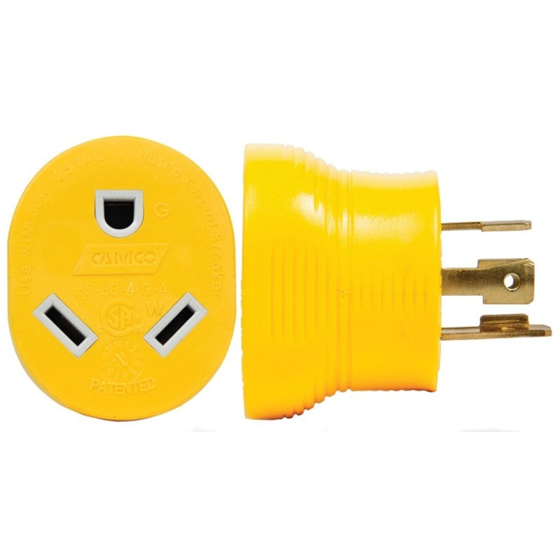 Camco USA 55338 Adapter, 30 A Female, 30 A Male, 125 V