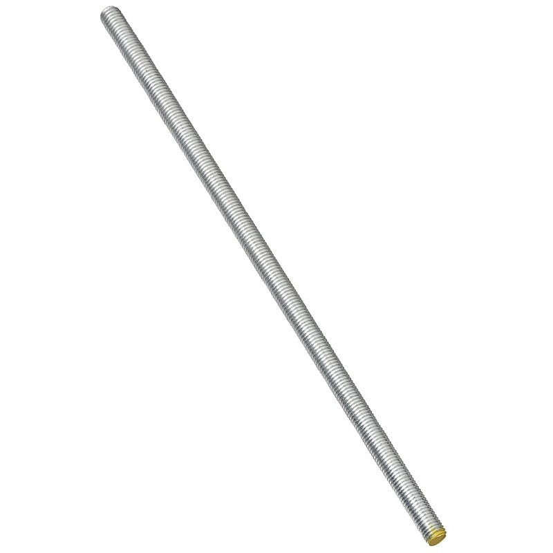 National Hardware N179-432 Threaded Rod, 3/8-16 Thread, 24 in L, A Grade, Steel, Zinc, UNC Thread