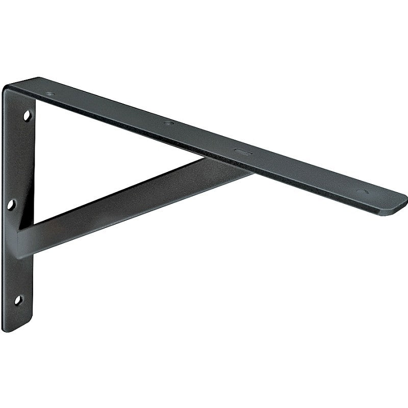 Knape & Vogt 208BLK400 Shelf L-Bracket, 16 in L, Steel, Black