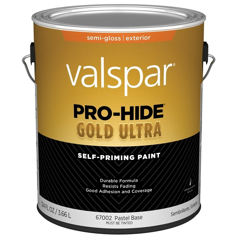 Valspar Pro-Hide Gold Ultra 6700 028.0067002.007 Latex Paint, Acrylic Base, Semi-Gloss Sheen, Pastel Base, 1 gal (Pack of 4)