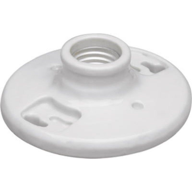 Pass & Seymour 272CC18 Lamp Holder, Keyless, 4-1/2 in Dia Dimensions, 250 V, 660 W, Porcelain Housing Material, White