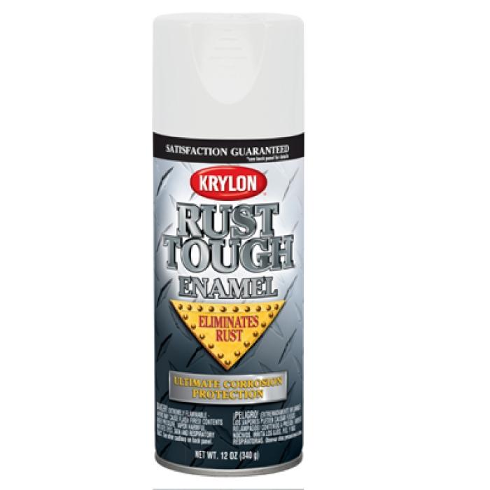 Krylon Rust Tough K09201007 Rust Preventative Spray Paint, Semi-Flat, White, 12 oz, Can