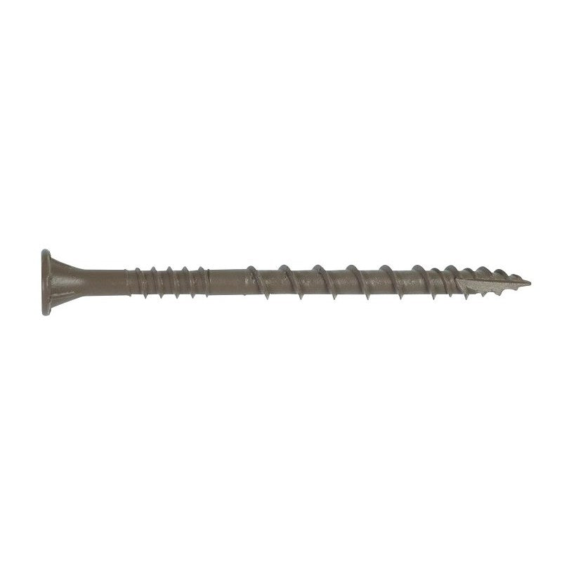 Simpson Strong-Tie Deck-Drive DSVT DSVT212R1LB Deck Screw, #10 Thread, 2-1/2 in L, Ribbed Flat Head, Variable Thread
