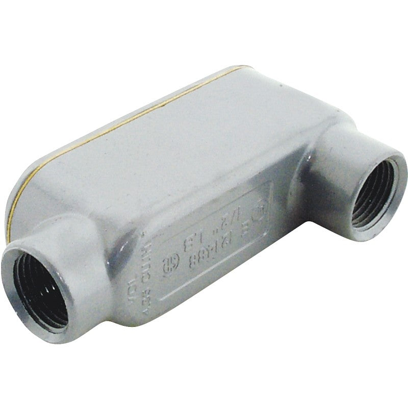 Halex 58605 Conduit Body, 1/2 in Hub, 4-1/4 in OAL, Threaded, Aluminum