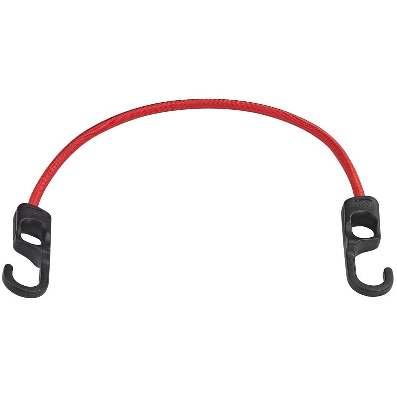 ProSource FH4032 Stretch Cord, 9 mm Dia, 24 in L, Polypropylene, Red, Hook End (Pack of 12)