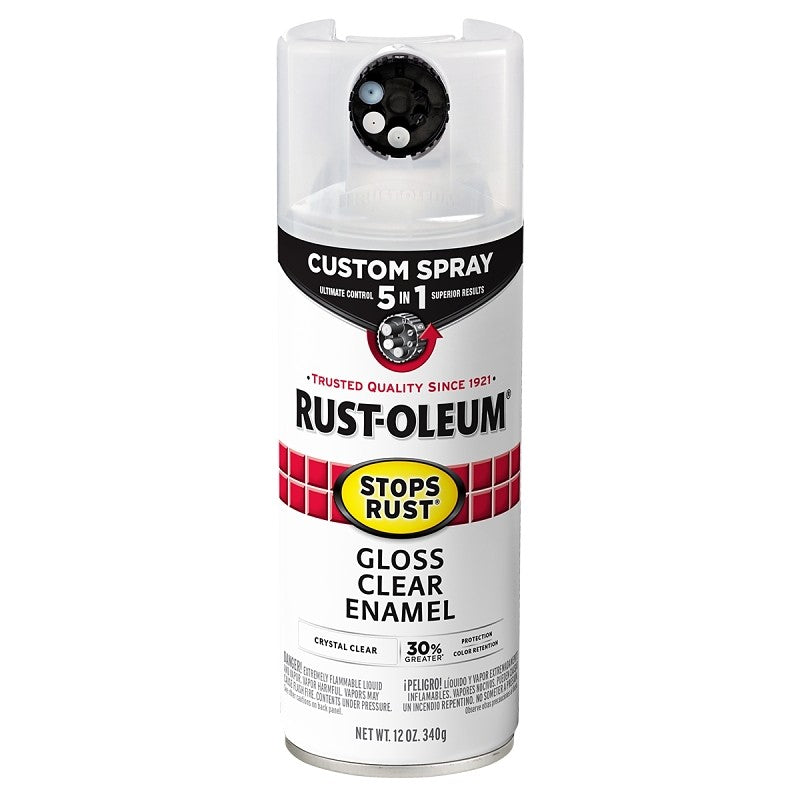 Rust-Oleum 376885 5-In-1 Enamel Paint, Gloss, Clear, 12 oz, Aerosol Can